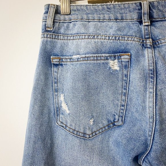 Zara Distressed Medium Wash Denim Straight Leg Jeans - Picture 11 of 11